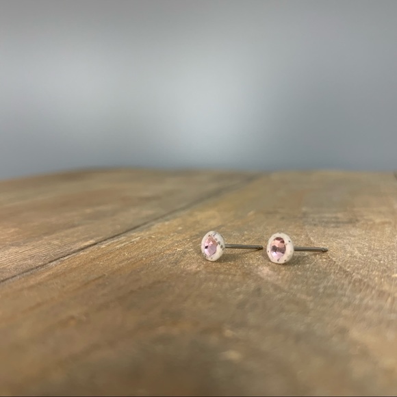 Artist Made Swarovski Crystal Studs Titanium Posts - Picture 2 of 6
